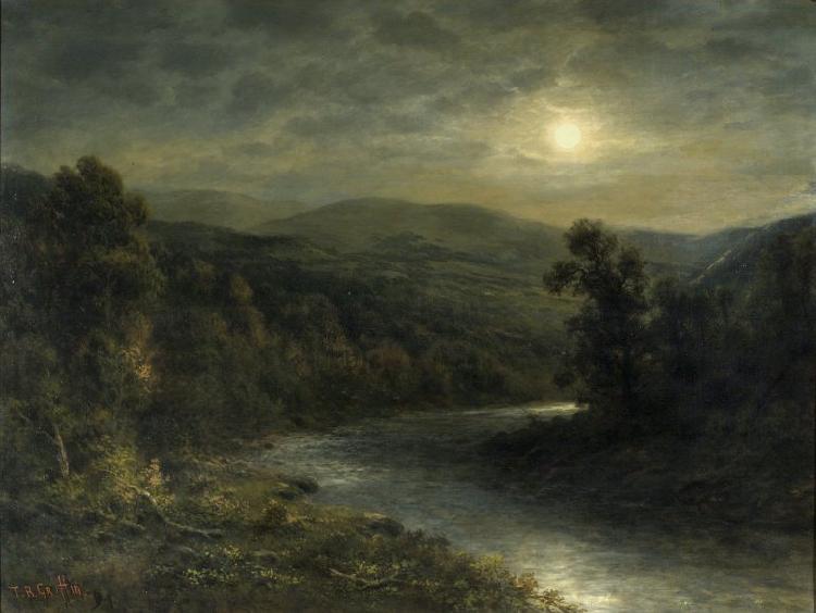 unknow artist Moonlight on the Delaware River oil painting picture